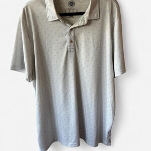 Flag & Anthem Madeflex white polo shirt w/ black micro pattern Sz XXL
